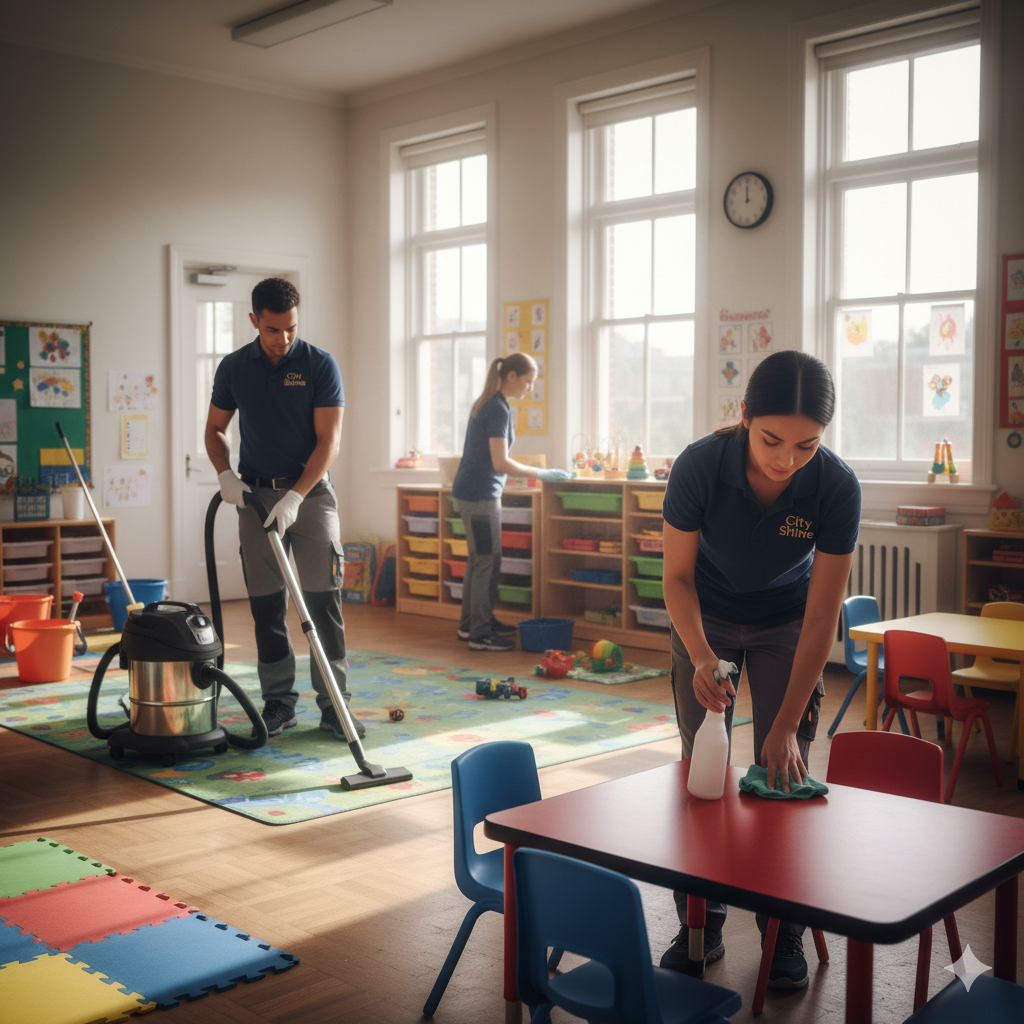 Bild: Reinigung von Schulen und Kindergärten